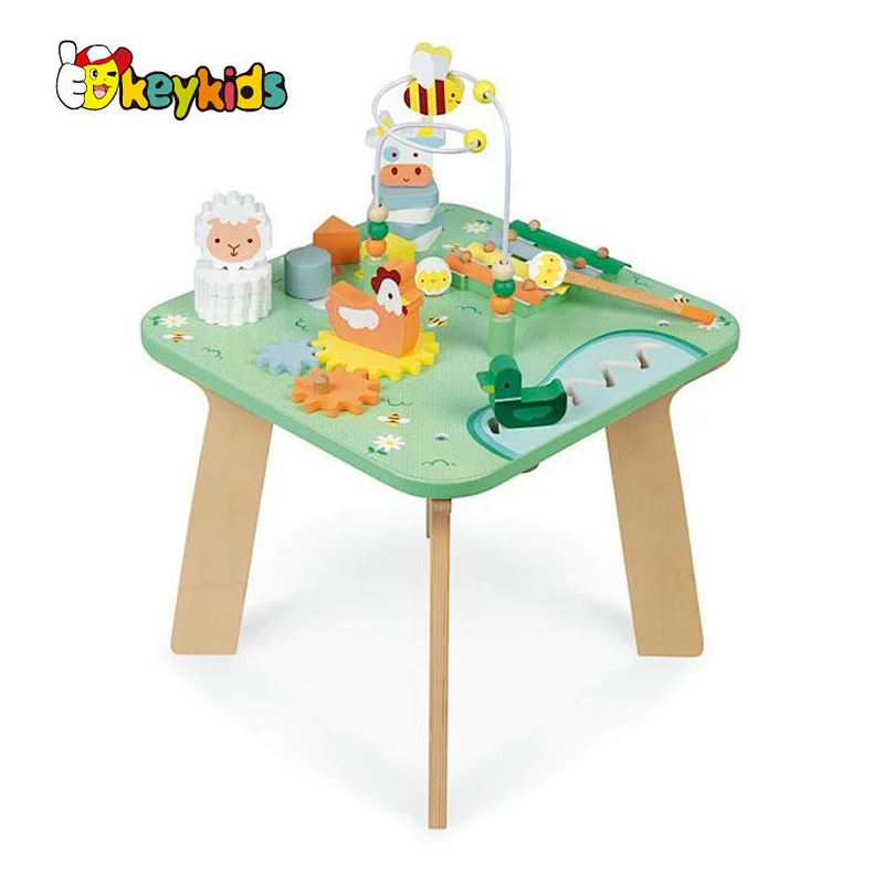 High Quality Multifunction Educational Toy Wooden Activity Table For Kids W12D481