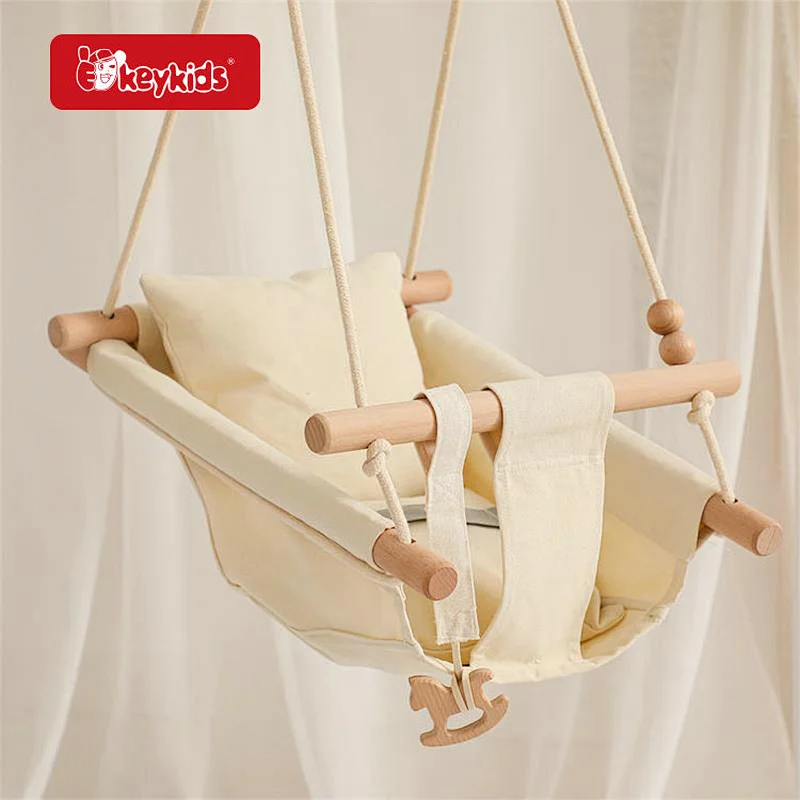 New Design Indoor Outdoor Nursery Canvas Hanging Swing Chair For Baby W01D267