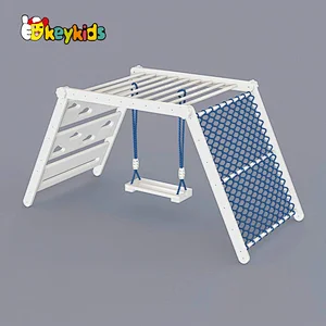 Montessori Indoor Playground Climber Wooden Climbing Frame With Swing W01D168