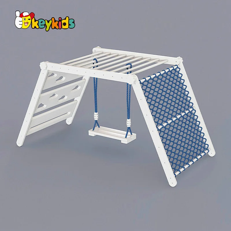 Montessori Indoor Playground Climber Wooden Climbing Frame With Swing W01D168