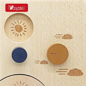 Early Learning Toy Wall-mounted Wooden Weather Calendar Board For Kids W09F035