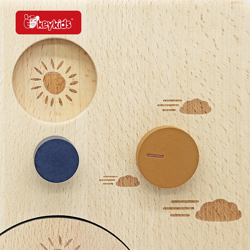 Early Learning Toy Wall-mounted Wooden Weather Calendar Board For Kids W09F035