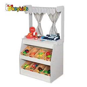 New arrivals fruit supermarket toy set wooden play grocery store for kids W10A109B