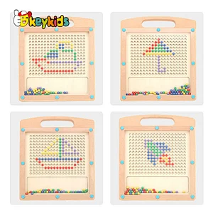 wholesale double-sided magnetic blackboard wooden beads toy with pen W12B242