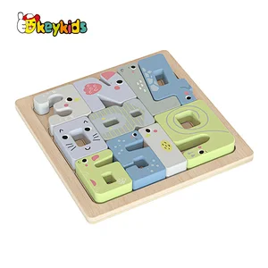 Popular Preschool Educational Cartoon 3D Wooden Number Puzzle Toy For Kids W14A373