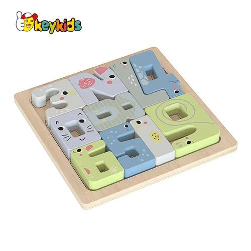 Popular Preschool Educational Cartoon 3D Wooden Number Puzzle Toy For Kids W14A373