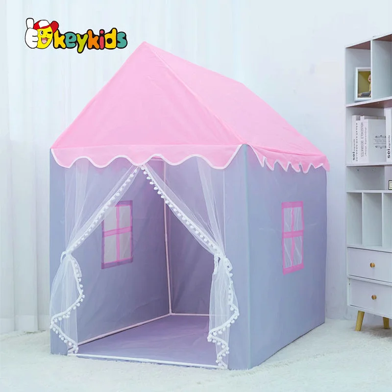2022 Pink lovely play house portable foldable princess castle tent for kids W08L098
