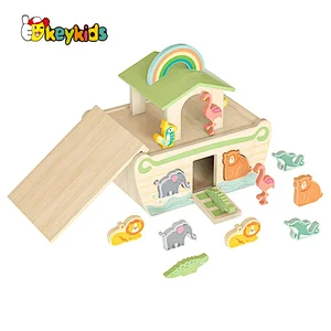 High Quality Early Educational Toy Wooden Noah Ark Shape Sorter For Kids W12D484