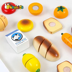 New arrivals role play simulation wooden cutting food toys for kids W10B457