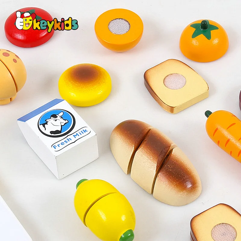 New arrivals role play simulation wooden cutting food toys for kids W10B457