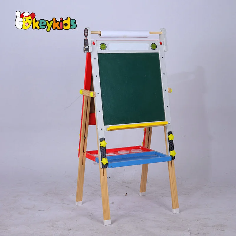 2-in-1 dry erase board and chalk Board wooden drawing board toy for kids W12B236