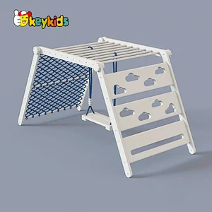 Montessori Indoor Playground Climber Wooden Climbing Frame With Swing W01D168