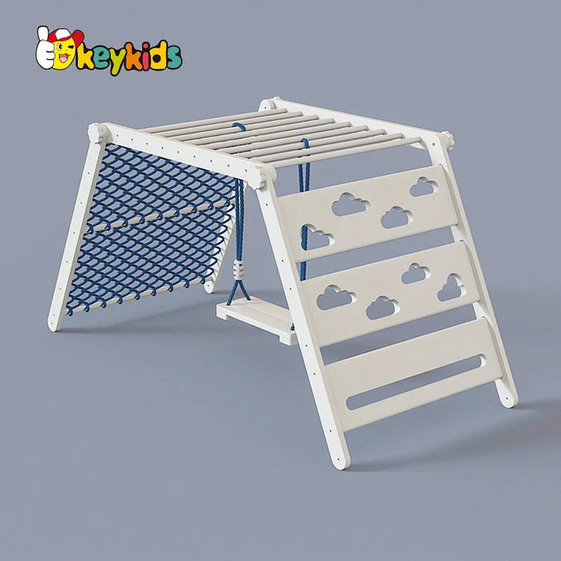 Montessori Indoor Playground Climber Wooden Climbing Frame With Swing W01D168