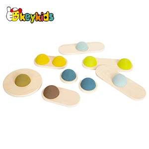 Multi colour nursery motor skills toy wooden balancing stepping stones for children W01F068