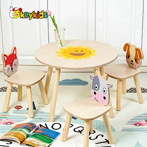 Customize preschool 4 in 1 wooden kindergarten table and chair set for kids W08G351