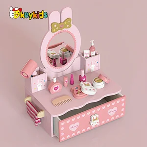 New hottest pink princess vanity wooden makeup table toy for girls W10D577