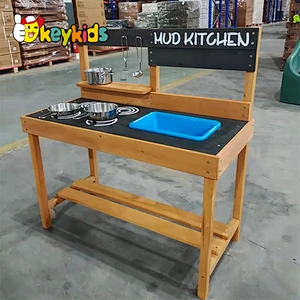 High Quality Kids Outdoor Cooking Game Simulation Mini Wooden Mud Kitchen W10C800