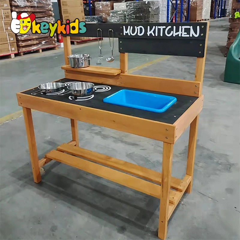 High Quality Kids Outdoor Cooking Game Simulation Mini Wooden Mud Kitchen W10C800