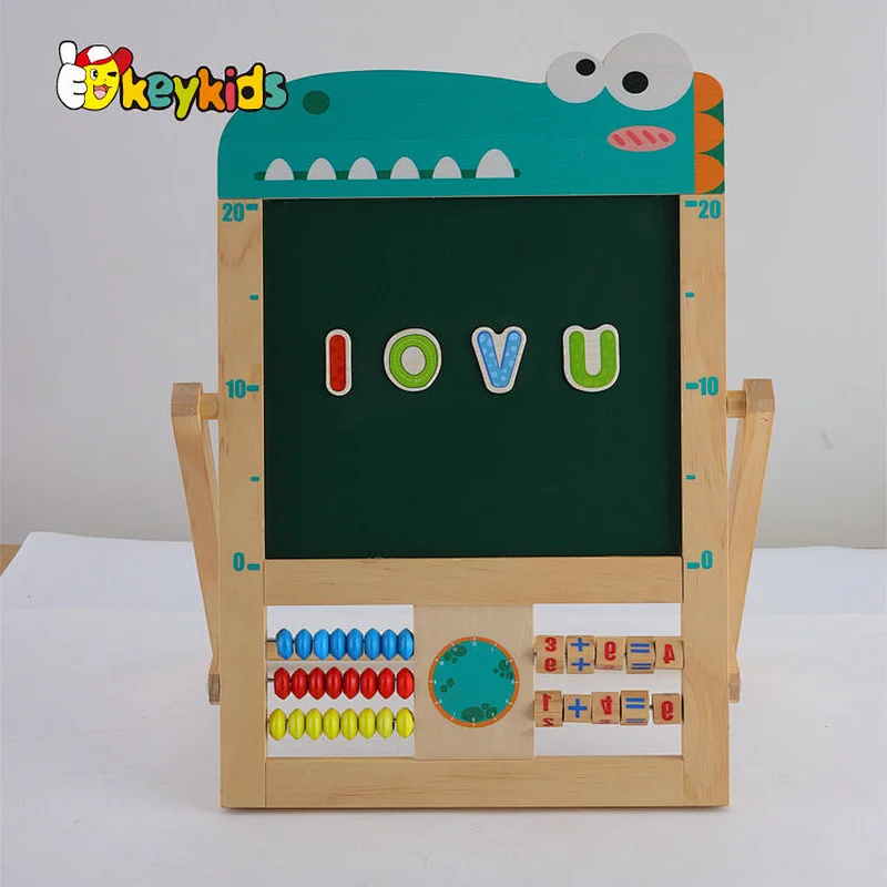 Educational drawing board wooden magnetic alphabet board for kids W12B231