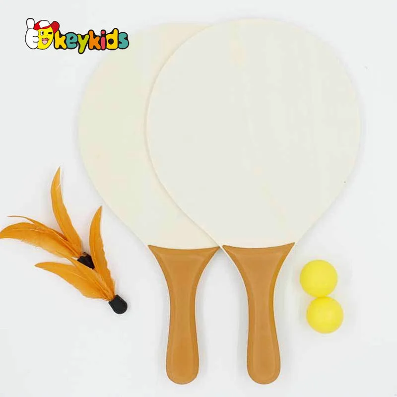 Customized Usapa approved non-slip wooden badminton paddle with balls W01C013