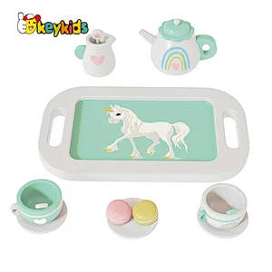 New arrivals role play simulation wooden toy afternoon tea set for kids W10B463