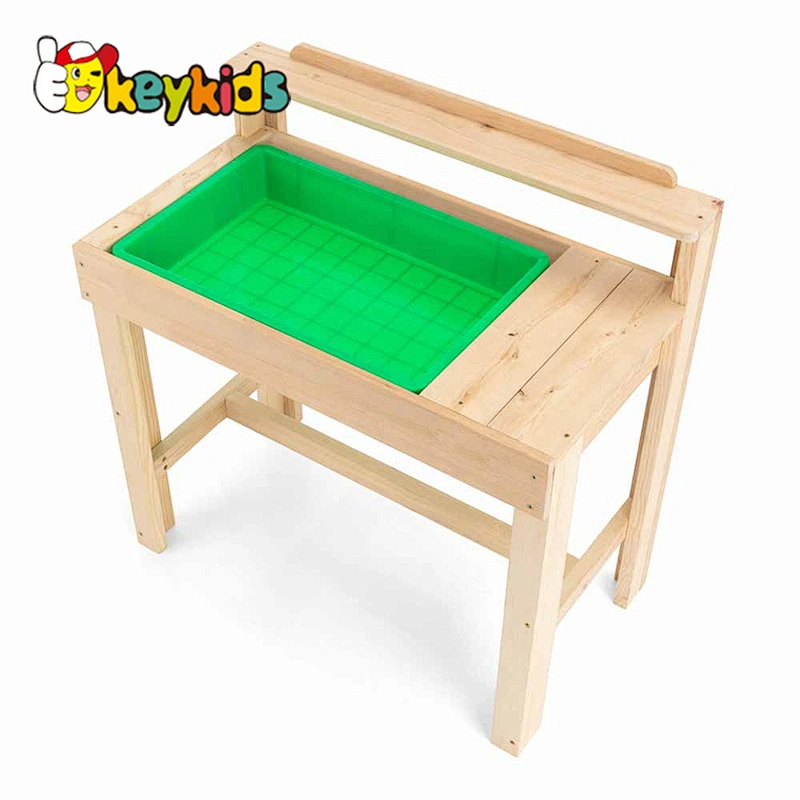 Kids garden pretend play wooden mud kitchen with pump function W10C768