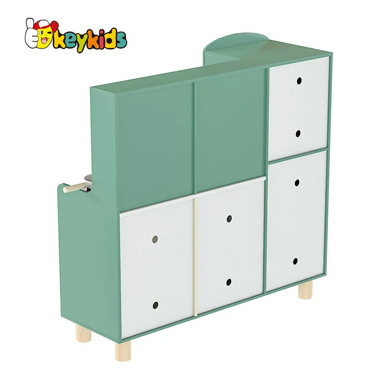 Eco friendly preschool children elections wooden play kitchen with magnetic board W10C790