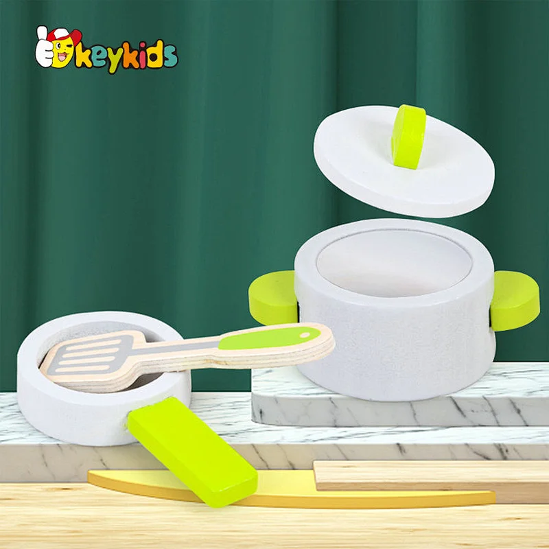 Simulation role playing cooking wooden toy kitchen set for kids W10C755