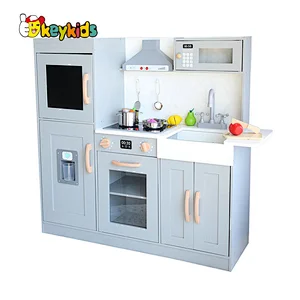 wholesale cheap children wooden play kitchen with ice maker W10C859