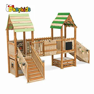 High quality outdoor equipment wooden playground set for children W01D259