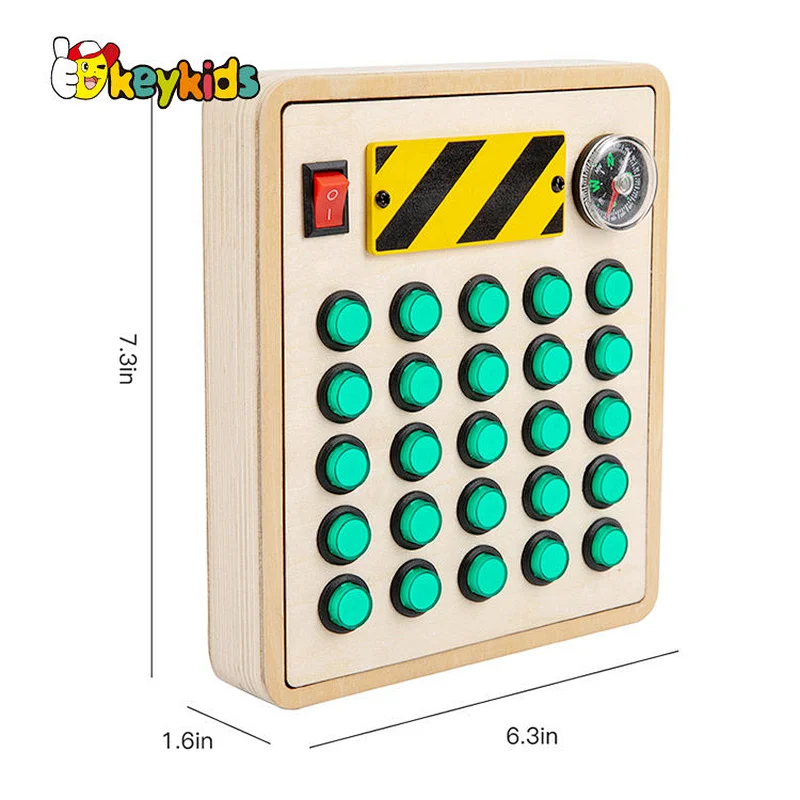 Top fashion toddlers wooden Montessori sensory toys with LED lights W12D455