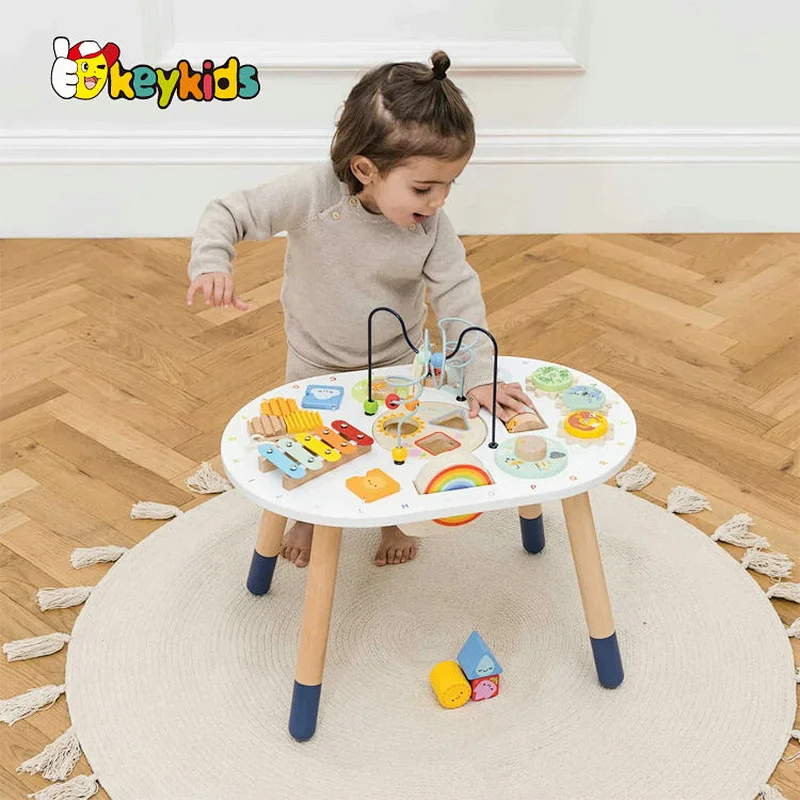 High Quality Multifunction Educational Toy Wooden Activity Table For Kids W12D481
