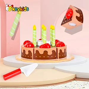 New arrivals role play simulation wooden toy chocolate cake for kids W10B456