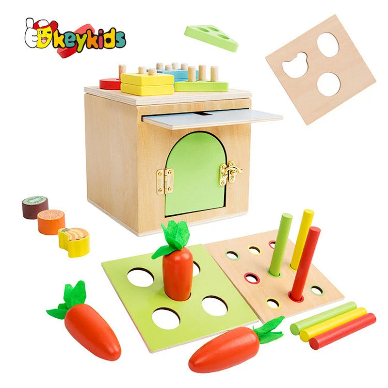 6 in 1 Montessori box wooden puzzle matching toys for boys and girls W12D453