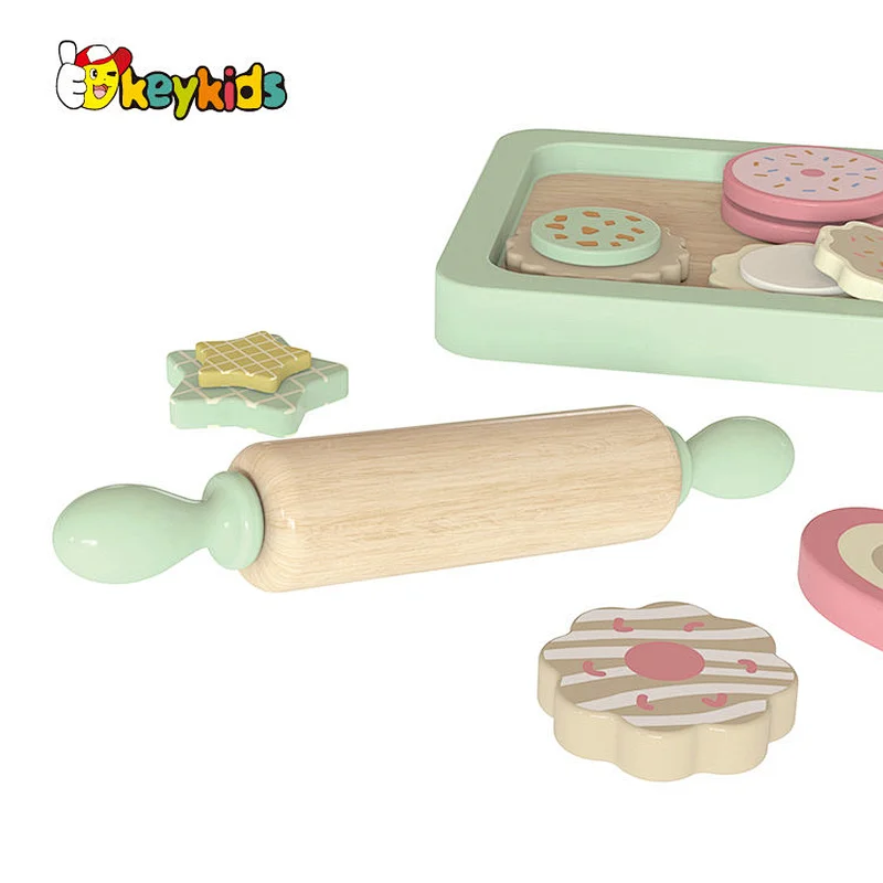Pretend Cookies And Baking Sheet Wooden Toy Baking Set For Kids Ages 3+ W10B461