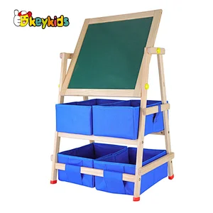 Kids and toddlers double-sided wooden whiteboard with accessories W12B237