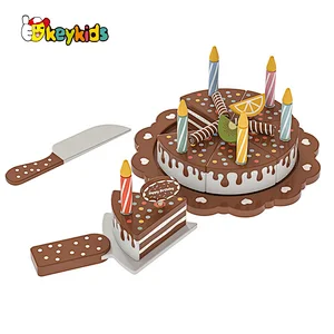 Hot Selling Pretend Play Food Model DIY Wooden Cutting Cake Toy For Kids W10D681