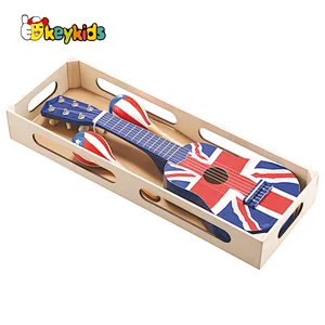 Factory price musical instrument toy wooden play guitar for kids ages 3+ W07H063