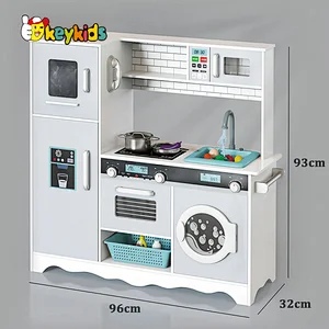 New Arrival water running wooden kids play kitchen with washing machine W10C787