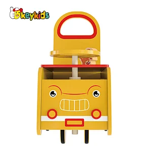 New Educational Wooden Cartoon Animal Push Along Walker Toy For Baby W16E209