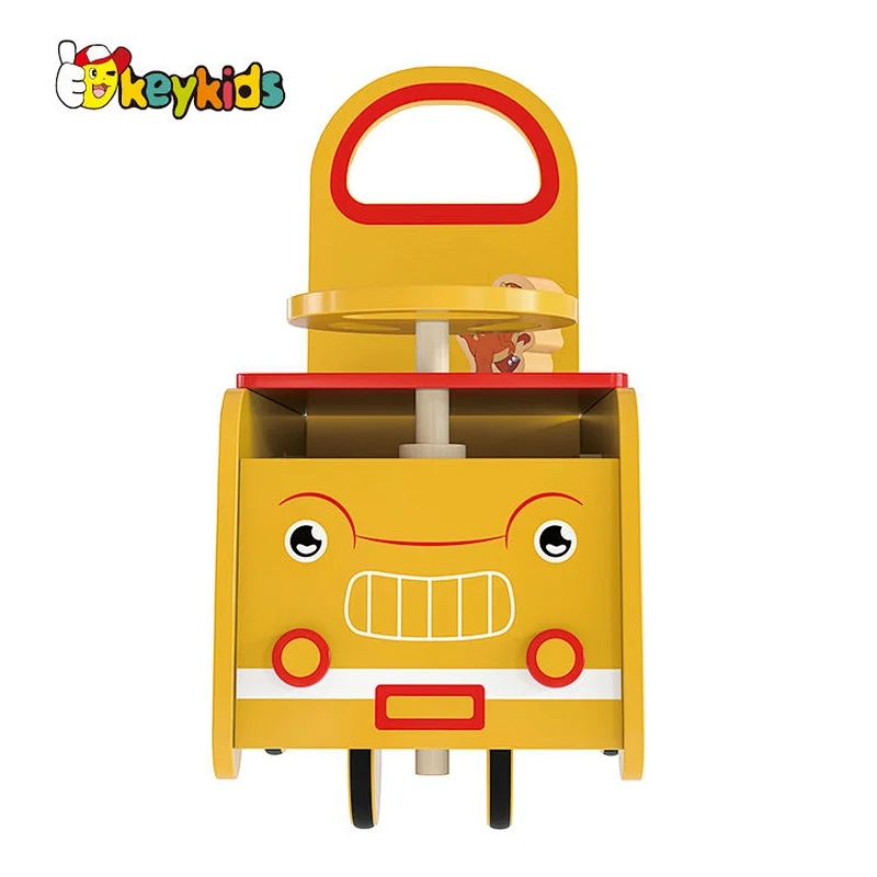 New Educational Wooden Cartoon Animal Push Along Walker Toy For Baby W16E209