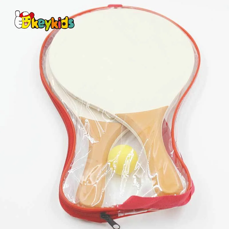 Customized Usapa approved non-slip wooden badminton paddle with balls W01C013