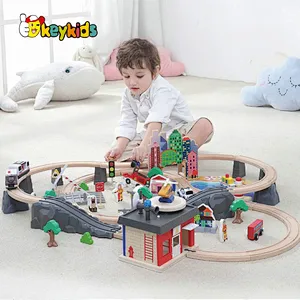 Classical model track wooden electric toy train for kids W04C252