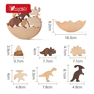 Educational Dinosaur Building Blocks Wooden Balance Stacking Toy For Kids W13D413