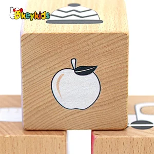 Newly Designed Baby Children Kids Educational Stack Toys Colorful Wooden Blocks Toy For Sale W13A287