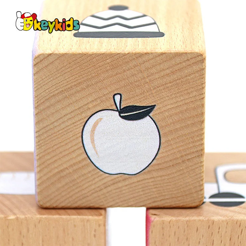 Newly Designed Baby Children Kids Educational Stack Toys Colorful Wooden Blocks Toy For Sale W13A287