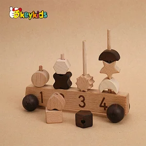 New arrived educational wooden car stacking blocks for kids W13D407