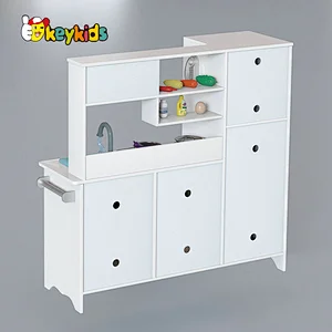 New Arrival water running wooden kids play kitchen with washing machine W10C787