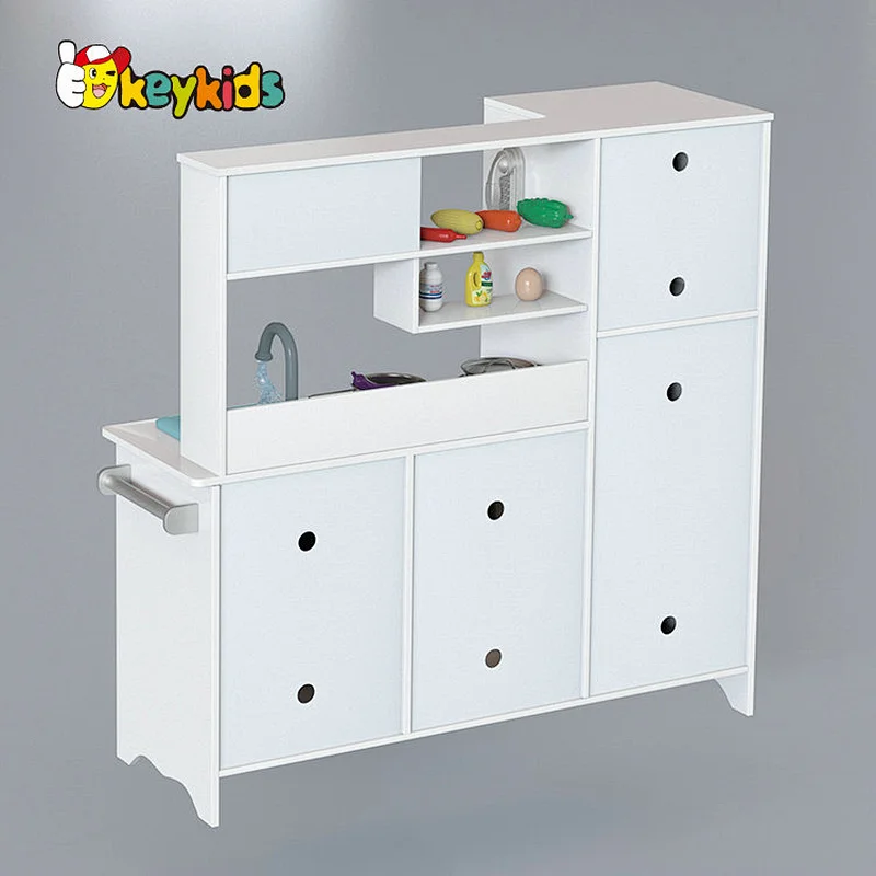 New Arrival water running wooden kids play kitchen with washing machine W10C787