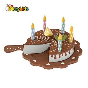 Hot Selling Pretend Play Food Model DIY Wooden Cutting Cake Toy For Kids W10D681